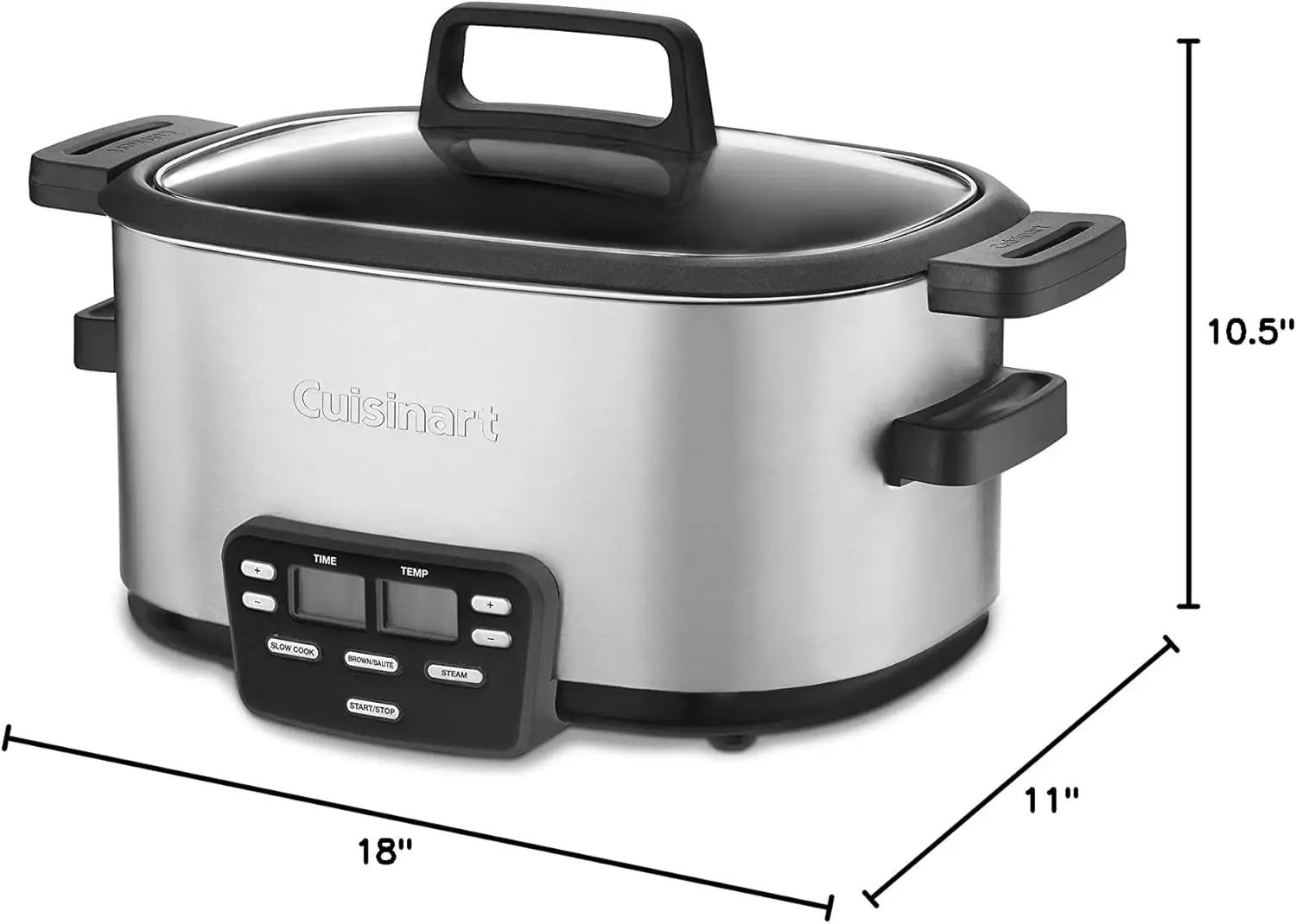 3-In-1 Cook Central 6-Quart Multi-Cooker: Slow Cooker, Brown/Saute, Steamer, Silver 5