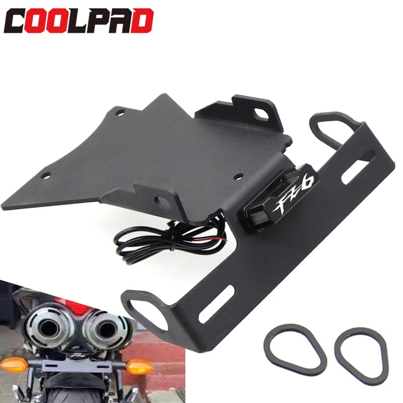 YAMAHA FZ6 License Plate Holder LED Light FZ6N FZ6S 2004-2010 FZ6 N/S Motorcycle Accessories Tail Tidy Fender Eliminator motorcycle license plate holder license plate holder