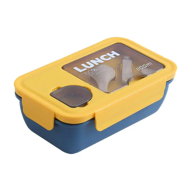 

Kids Lunch Container Microwave Safe Fruit Lunch Box Seasoning Space Design Snack Box Leak Proof Bento Snack Box with Cutlery