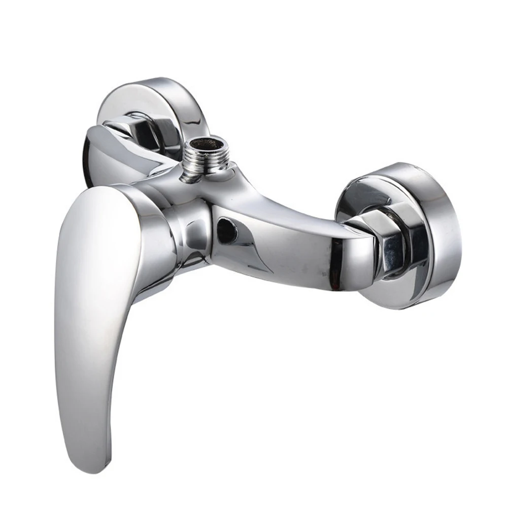 

Wall-mounted Shower Faucet Zinc Alloy Bathroom Bathtub Chrome Finish Mixer Faucet Modern Polished Shower Tap Silver