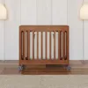 Boutique Compact Folding Crib for Baby, Portable Mini Crib for Hotels, Homes, and Nurseries, Wood Crib, Commercial Casters 2