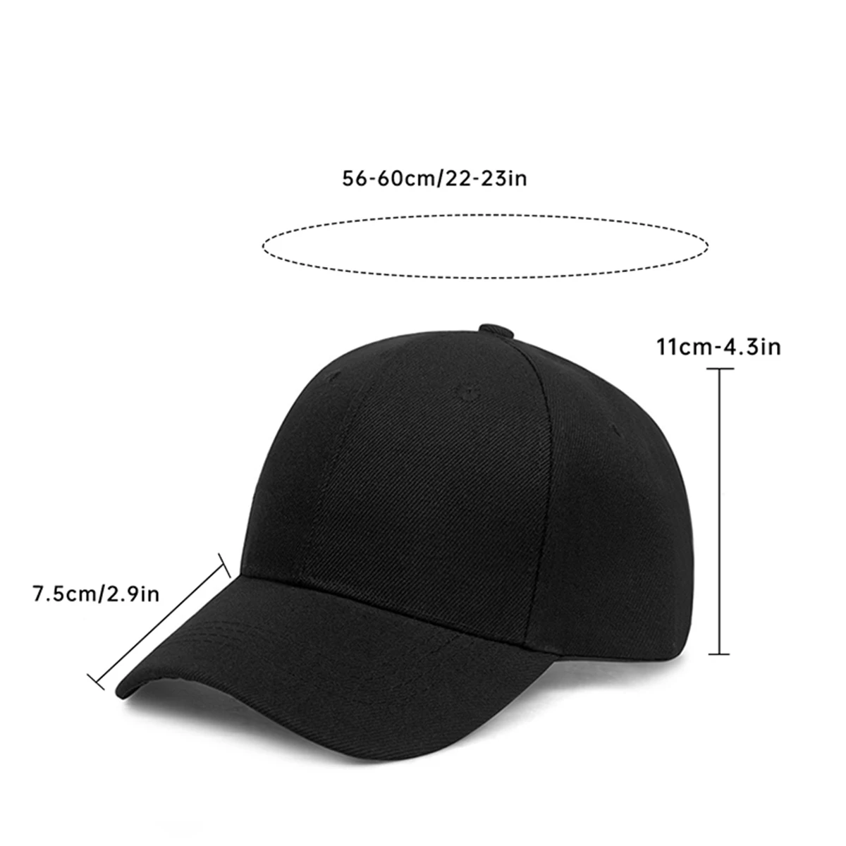 Baseball Cap for Women with Deep Crown and Large Head Circumference, Korean Style, Versatile, Fashionable, Sun-Protective, Face-Slimming, Wide Curved Brim, Duckbill Hat for Men