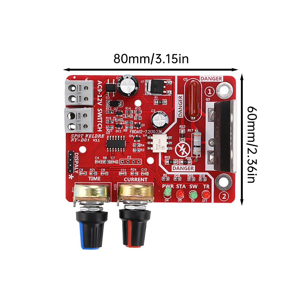 【Exclusive】 NY-D01 Spot Welder Control Board Kit AC110V 220V 100A 40A Digital Display Spot Welding Machine Time And Current Control Module.