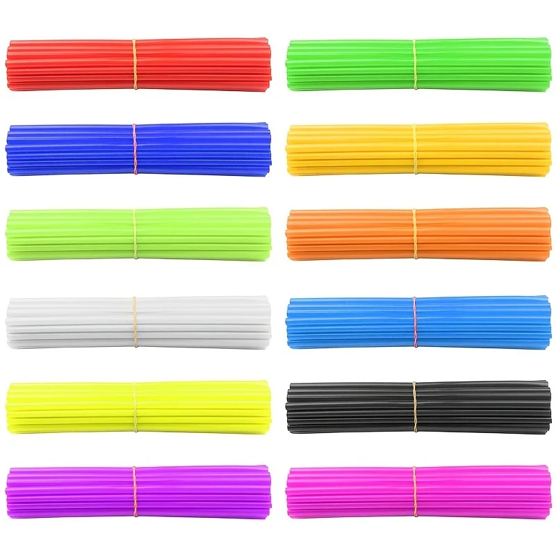 Wheel Spoke Protector Wraps Easy Installation For Motocross Dirt Bike Wheel Rim Guard Protector Wraps Kit Skin Cover 72Pcs bicycle parts bicycle wheel protector wraps