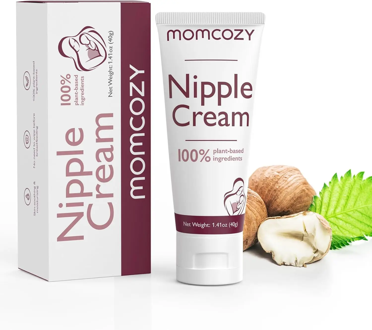 Momcozy Nipple Cream for Breastfeeding Natural Lanolin-Free Nipple Balm Soothing Cream Breastfeeding Essentials 1.41oz