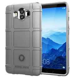 Shield Phone Cover - Shockproof Matte Rubber Armor Case with Heavy-Duty Silicone Bumper for Mate 10 (Grey)