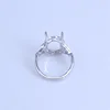 Prong Setting Multiple Sizes Gemstone S925 Sterling Silver Ring Empty DIY Support for Women Fine Charm Wedding Jewelry Wholesale 5
