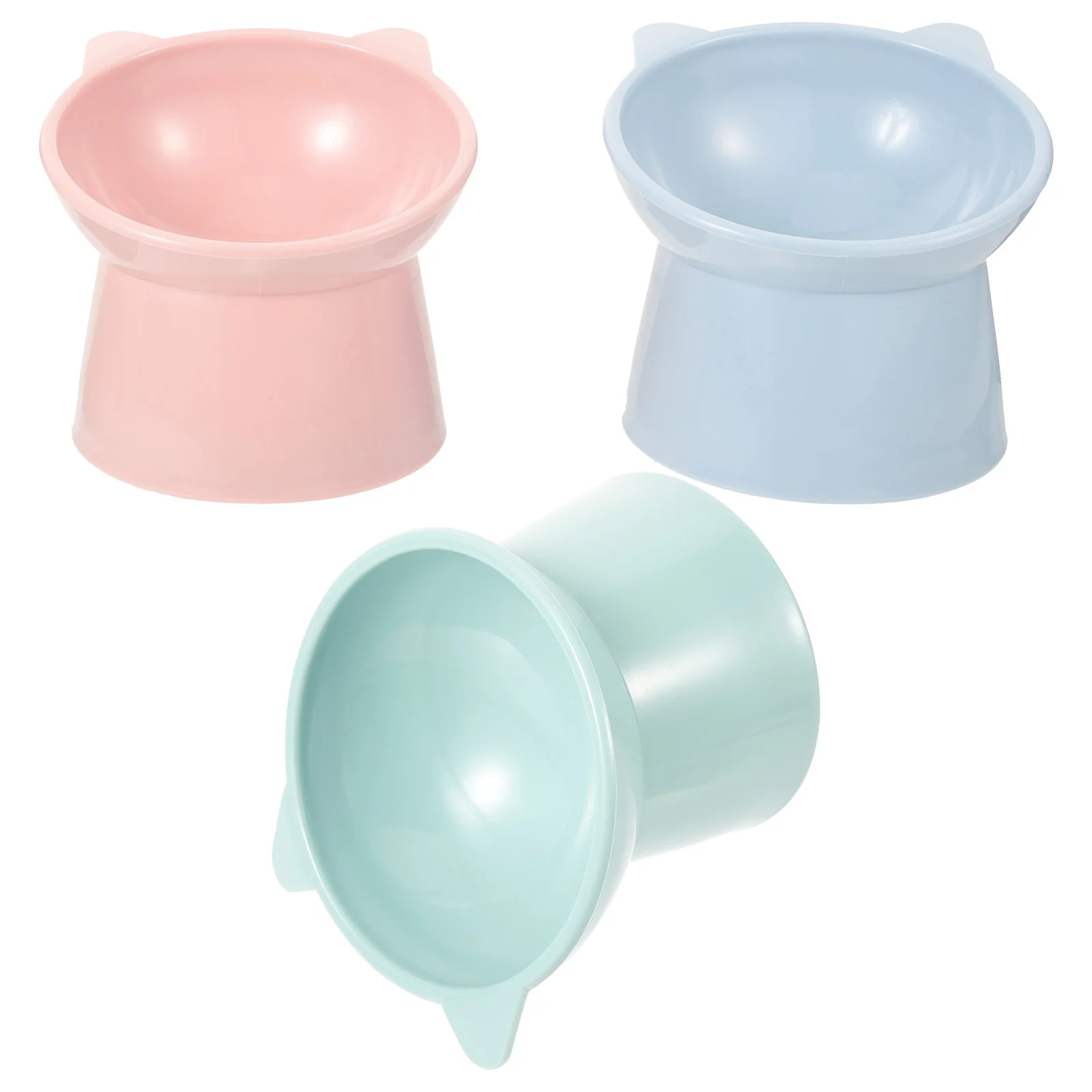

Cat Raised Stand Feeding Bowl Transparent Plastic Pet Food Water Feeder Bowl Degree Tilted Design Neck Guard for Cat Dog