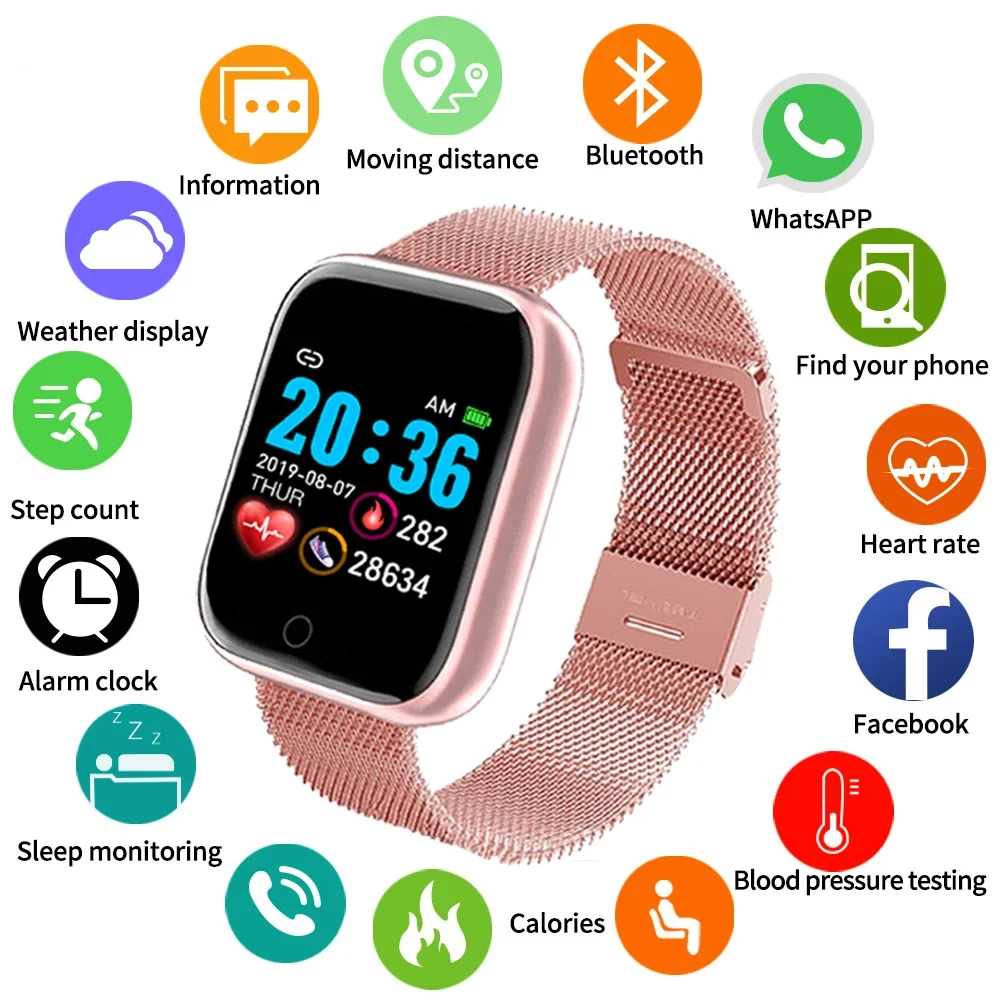 Smart Watch Men Women Heart Rate Fitness Tracker Bluetooth