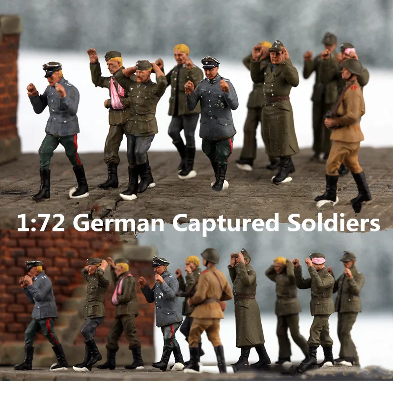 

1:72 Scale Model 10 Pcs Realistic Action Figure German Captured Soldiers Doll Toys DIY Scene Accessory Collection Display Gifts