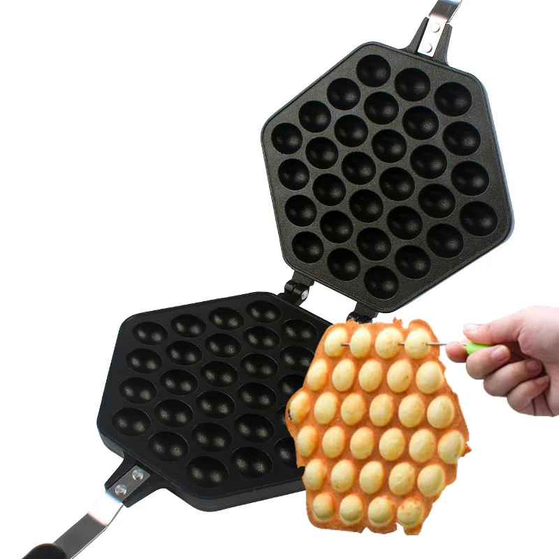 

Non-stick Coating DIY Muffins Plate Cake Baking Pan QQ Egg Bubble Mold Eggettes Roller Iron Aluminum Hongkong Waffle Maker Mould