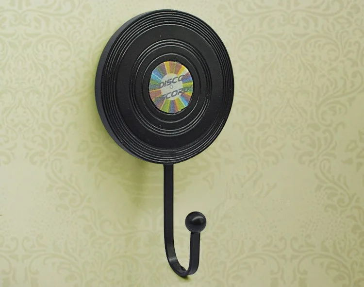 Set of three tape disk records creative clothes hook decorative hook door art hook