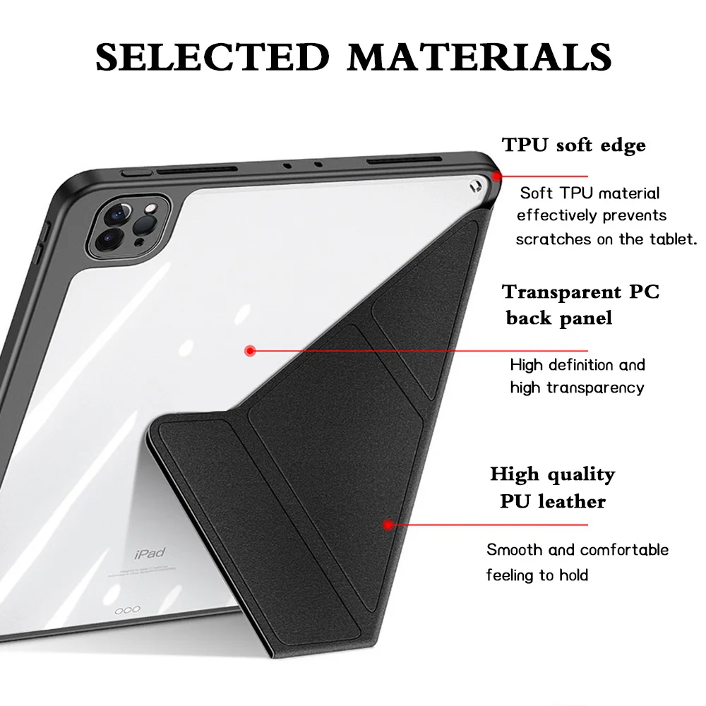Acrylic Clear Y-Fold Stand Protective Tablet Case