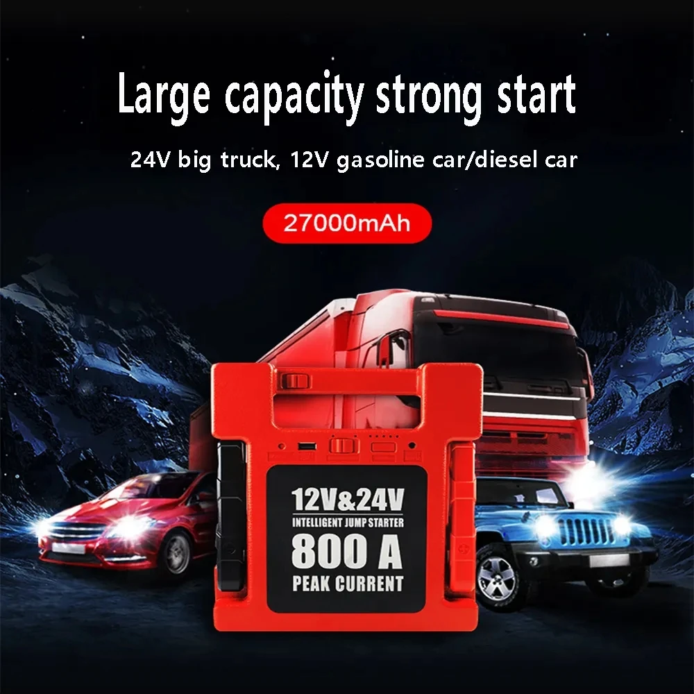 Car Starter 6000A 998000mAh Cars And Trucks 12v 24v Emergency Portable battery power booster jump starter industrial vehicles