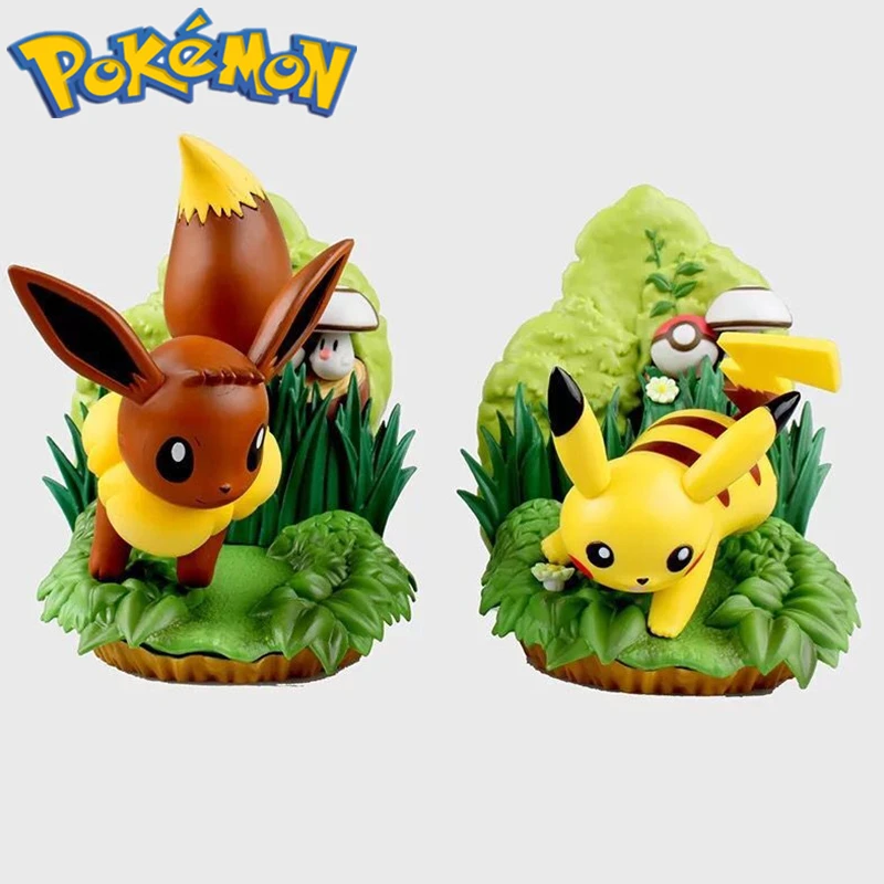 

Pokemon model scene version Eevee Pikachu boxed doll collection decoration handmade birthday Christmas gift children's toys