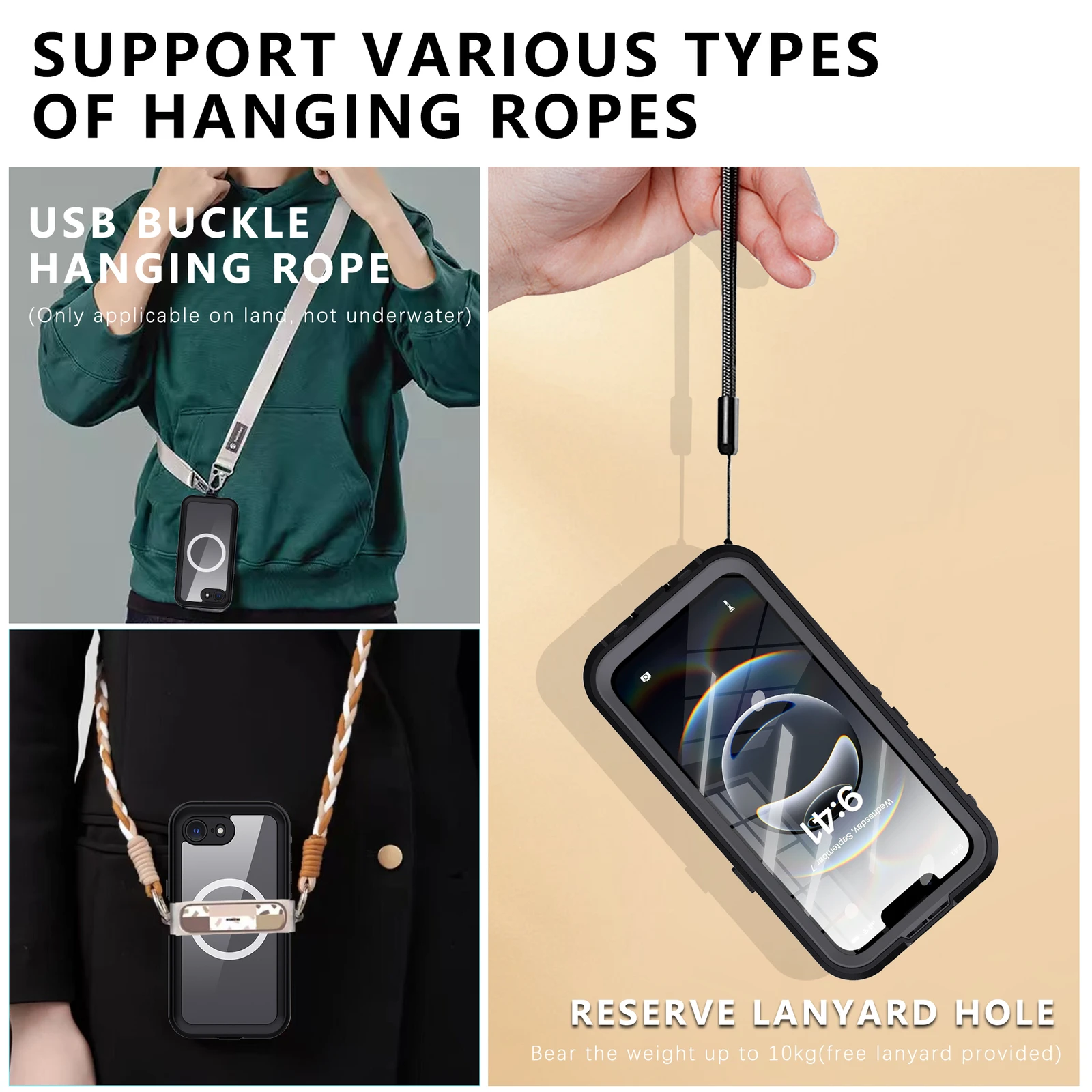IP68 Waterproof Magnetic Case - Shockproof Secure Transparent Protection Cover