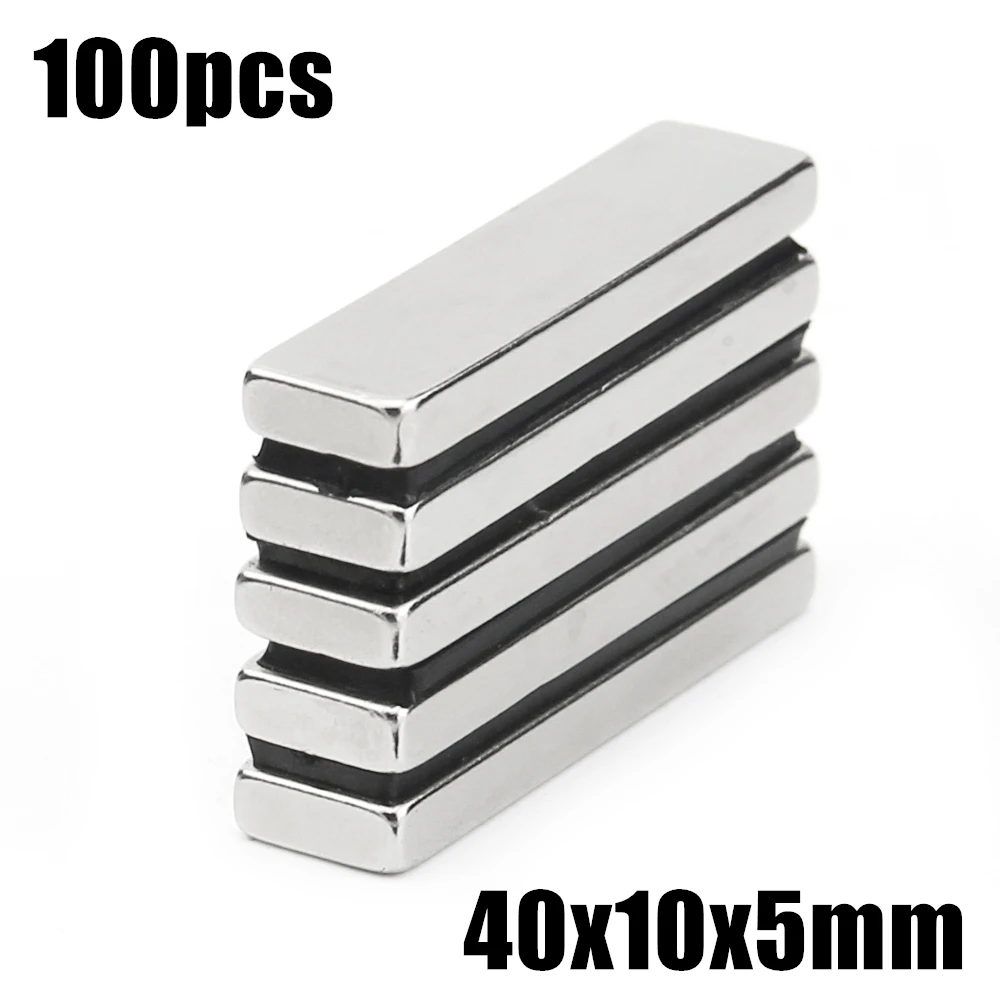 

100pcs 40x10x5mm Super Powerful Strong Rare Earth Block NdFeB Magnet Neodymium N35 Magnets 40*10*5mm