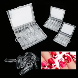 1 Types 1 Box/ 120 Pcs Transparent Manicure Piece Adjustable Length Full Coverage Fake UV Gel Nail Art No Trace Crystal Manicure