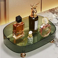 Large Capacity Perfume Dresser Transparent Desktop Storage Box Bathroom Makeup Tray Lotion Bottle Cosmetics Skin Care Products 2