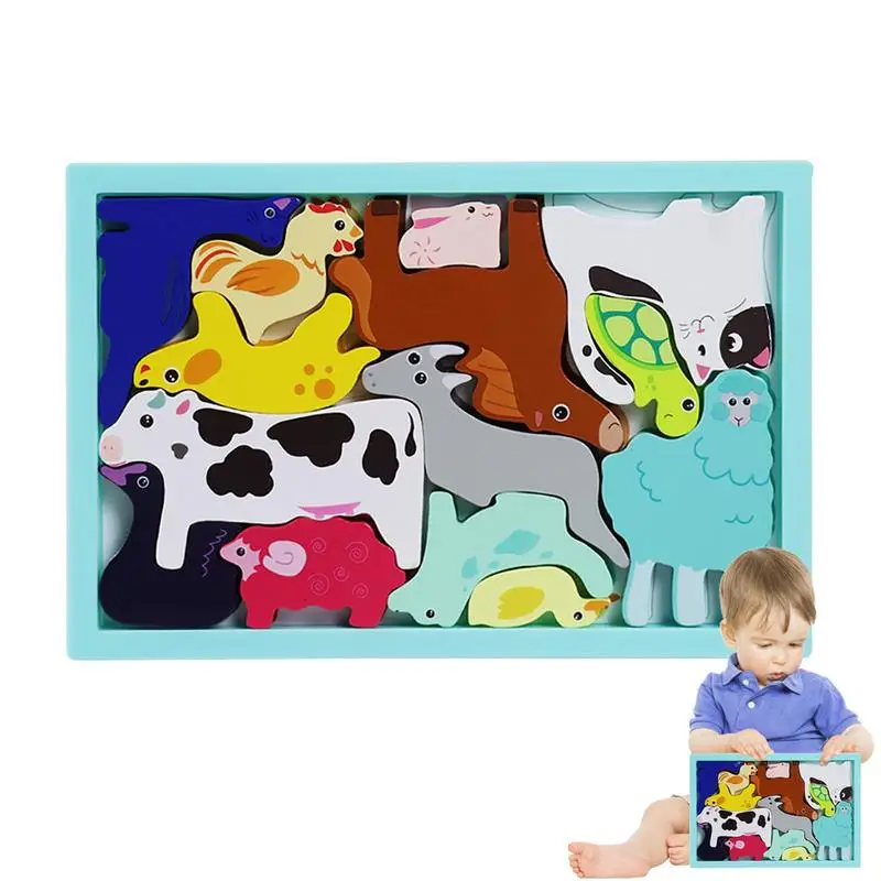 

Animal Puzzle Toddler Creative Wooden Animal Puzzles For Toddlers 3D Educational Developmental Toys Baby Montessori Learning Puz