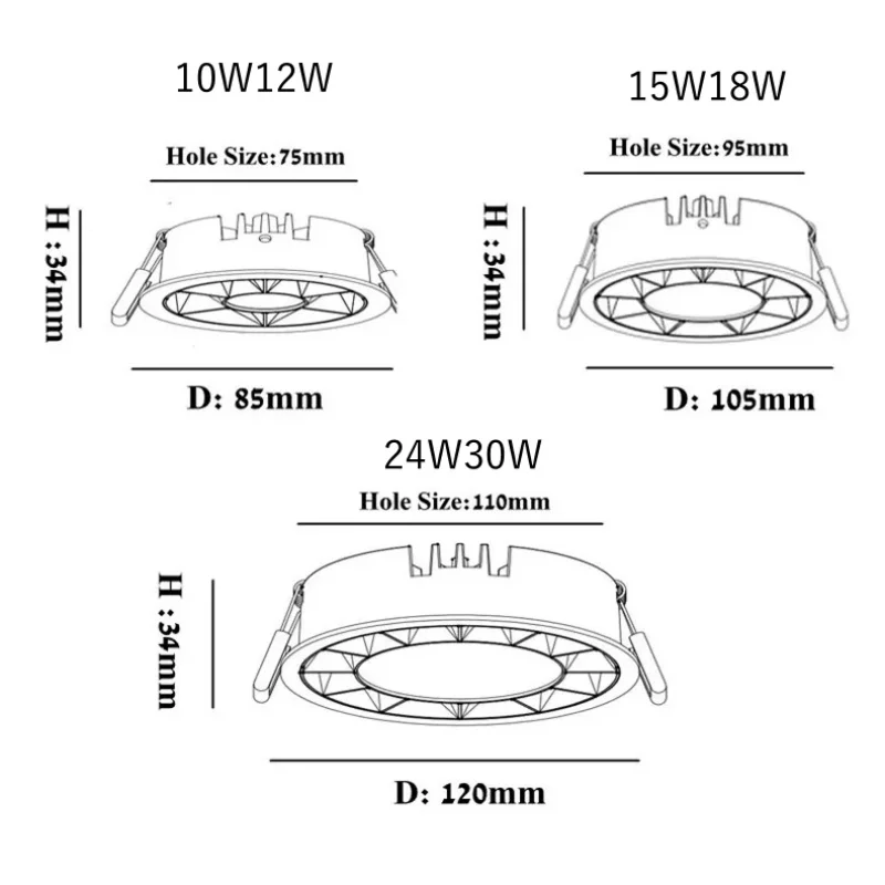 Dimmable Embedded Ceiling Downlight Light Ultra-thin Anti-glare Umall Upotlight Umbedded Living AC 110V 220v Room LED Spot light