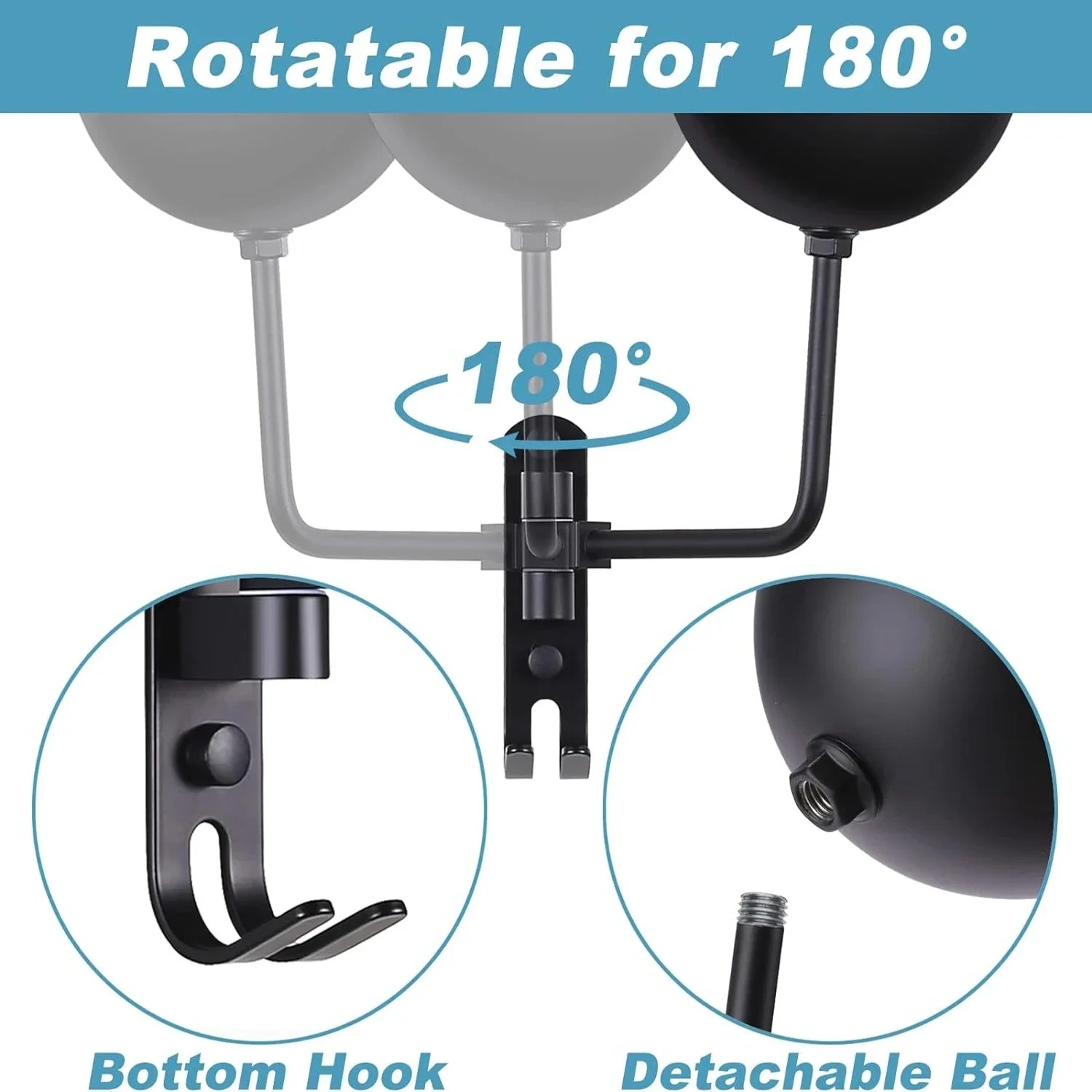 Helmet Hanger Wall Mount 180&deg; Motorcycle Bicycle Helmet Rack Motorbike Cycling Clothes Coat Jacket Cap Bag Wig Key Display Rack