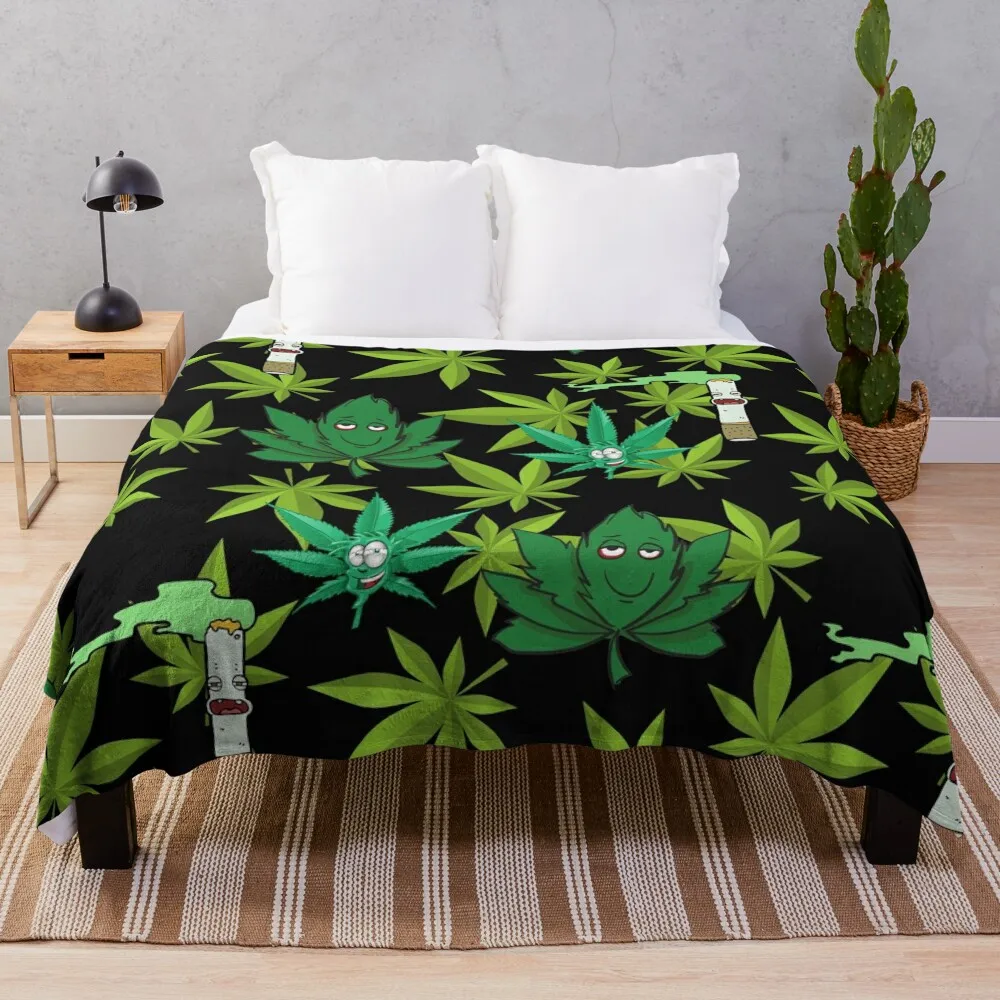 

Weed Pattern Throw Blanket Flannel Sofa Quilt Luxury Throw warm winter Blankets