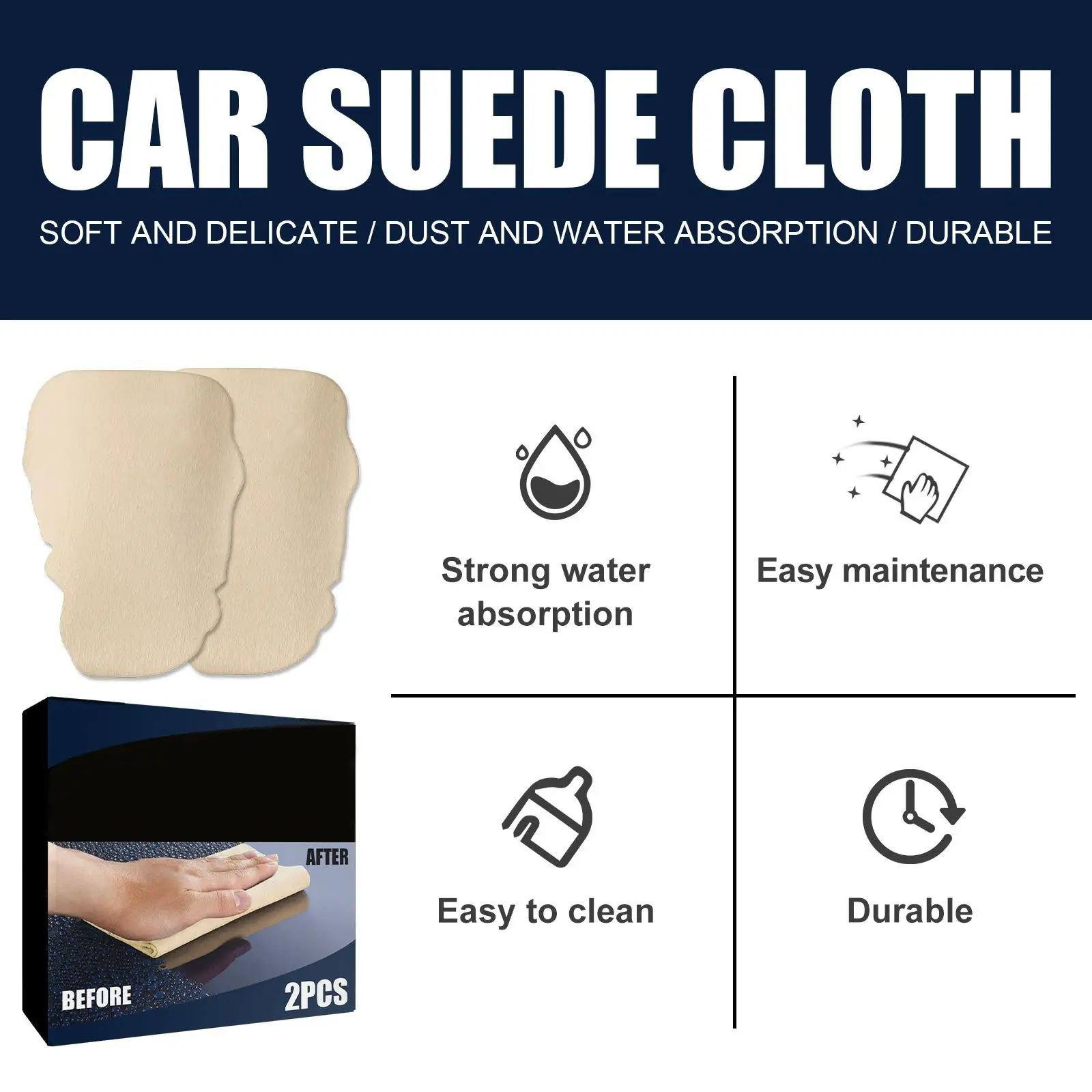 

2 Pieces Car Cleaning Towel Drying Towel Car Drying Towel Fits for Car Wash