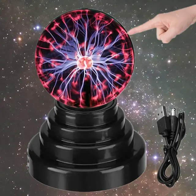 Brewish Lampe boule à plasma 7,6 cm - Sensible au toucher - Boule nébuleuse  fantaisie - Alimentée par