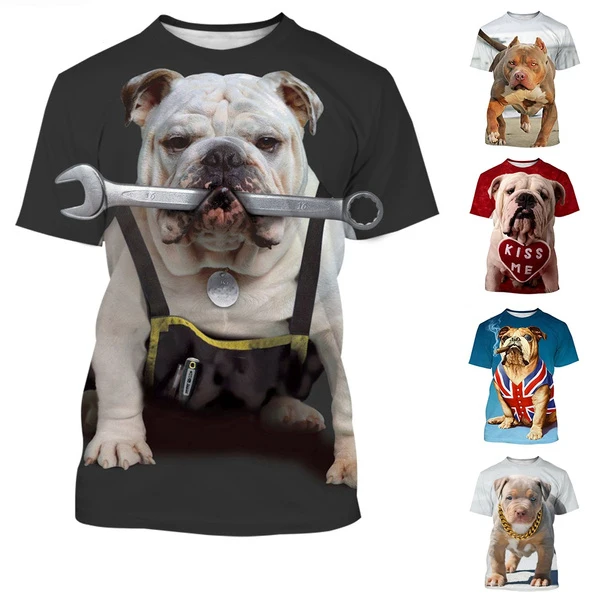 

Рубашка с коротким рукавом и принтом французского бульдога для мужчин и женщин