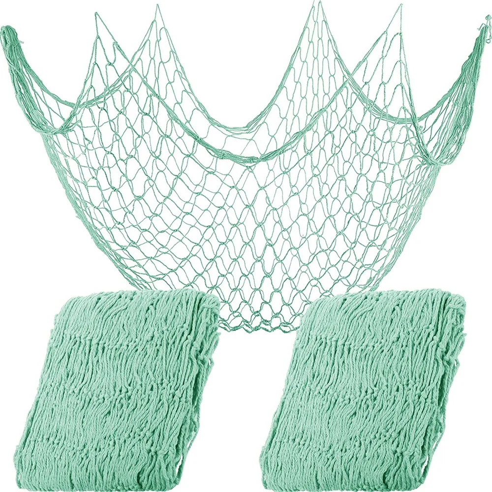 

2pcs/set 100*200CM Big Fishing Net Supplies Home Decoration Wall Hangings Fun The Mediterranean Sea Style Household Decorations