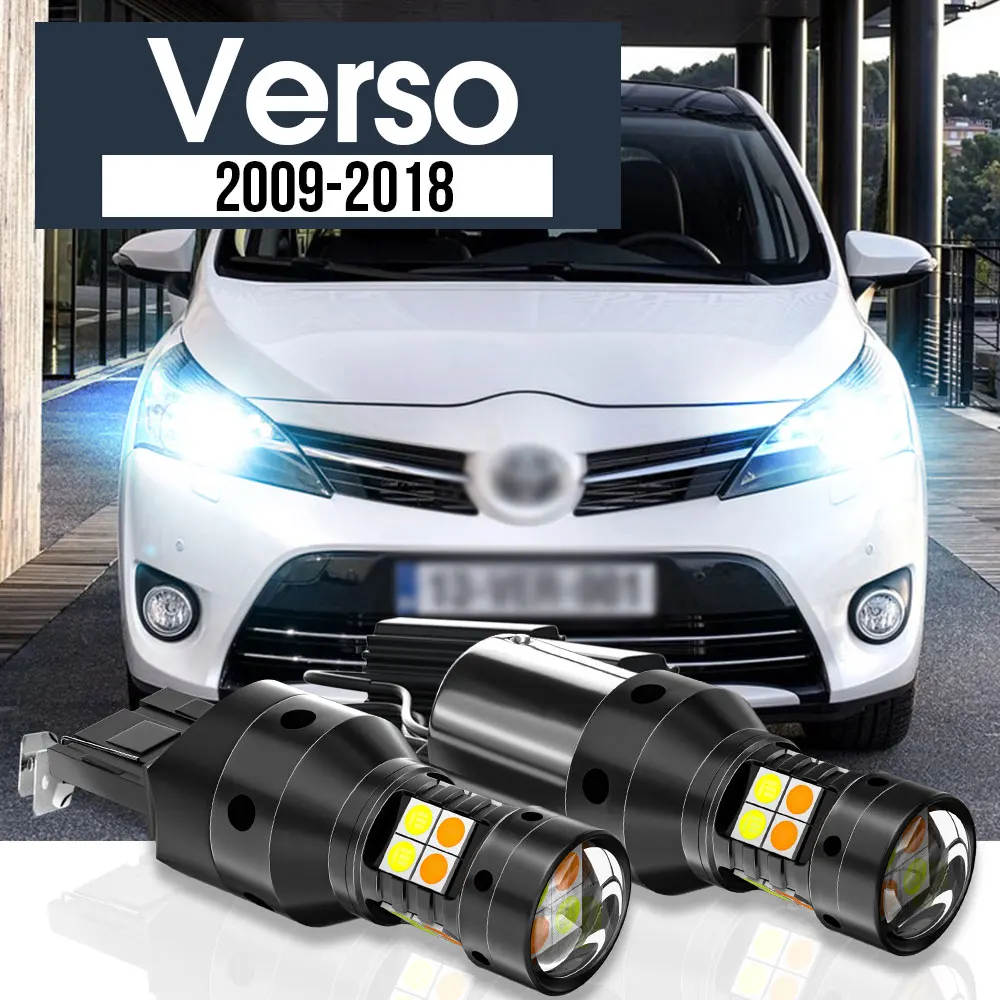 

2pcs LED Dual Mode Turn Signal+Daytime Running Light Blub DRL Canbus Accessories For Toyota Verso Verso-S 2009-2018 2011 2014