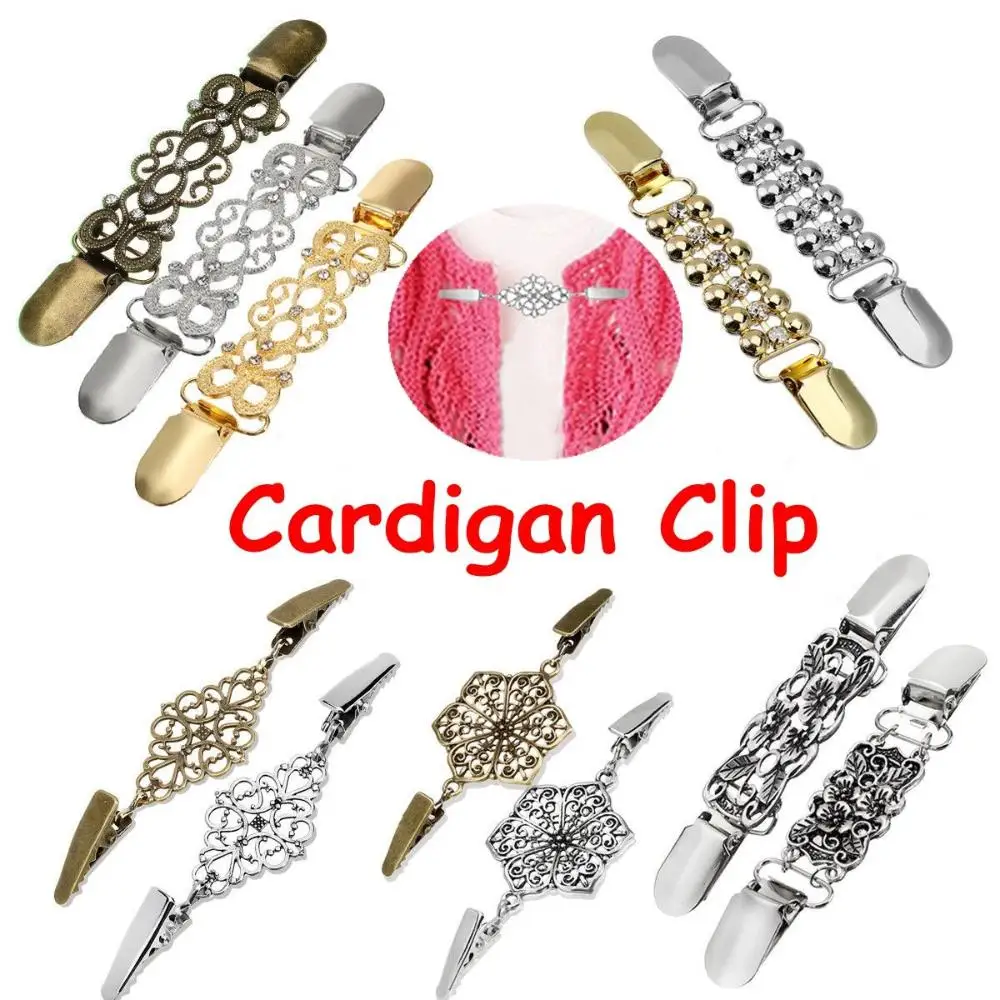 Vintage Sweater Clip Cardigan Connection Buckle Collar Clip Fashion Winter Sweater Blouse Pin Shirt Collar Charm Gift
