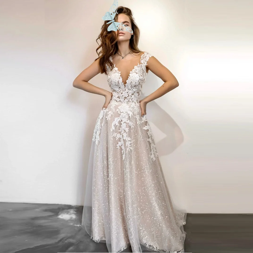 

Cheap Satin Wedding Dresses Sexy Backless Sweep Train Beach Wedding Gowns Belt Crystal Beaded Plus Size Bohemian Brid