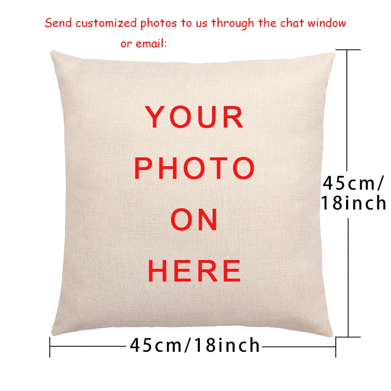 

DIY Logo Custom Cushion Cover Baby Family Pets Pillow Case Luxury Brand Customized Throw Pillow Cover Linen Housse De Coussin