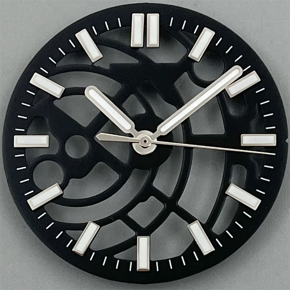 NH70 NH72 볼로우 아웃 시계 다이얼 및 핸드 세트, 블랙 화이트 그린 블루, 그린 야광, NH70 NH72 MOVT, 29mm