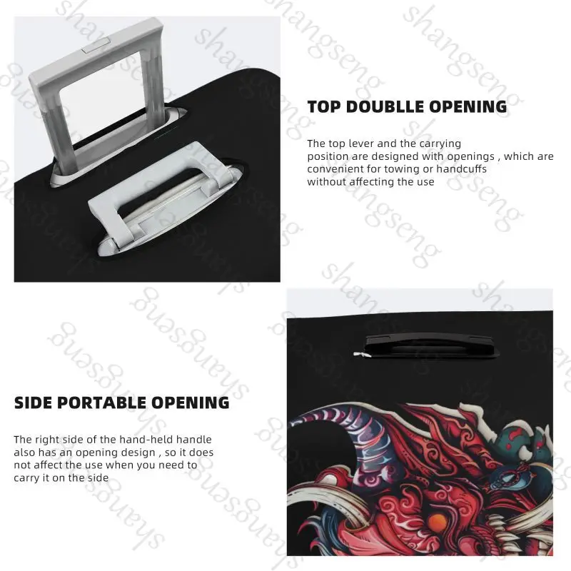 Demon Samurai mask Thicken Luggage Cover Elasticity Trolley dust cover Suitcase Protection Suitcase Case Accessories