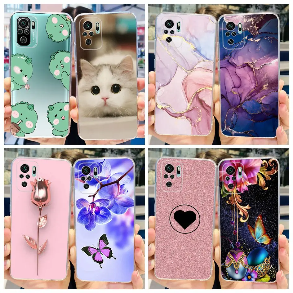 For Xiaomi Redmi Note 10 Pro Max Case Cute Fashion Butterfly Marble 