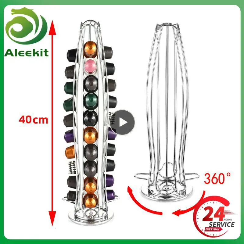 Girevole 40 Tazze Nescafe Dolce Gusto Portacapsule Metallo Dolce Gusto Cialde Scaffali Caffè Capsule Stand Scaffali Rack