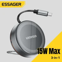 Essager 15W 3 in 1 Magnetic Wireless Charger With 96cm Retractable Type-C Cable