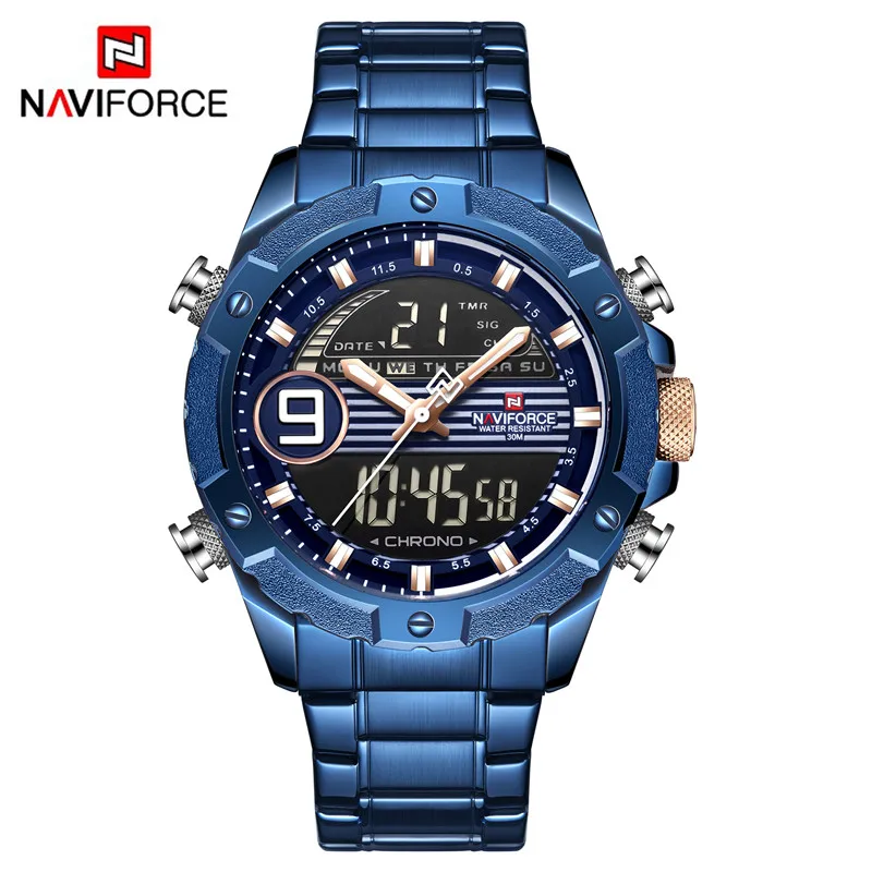 NAVIFORCE Luxury Brand Date Japan Movt Square Men Quartz Casual Watch ...
