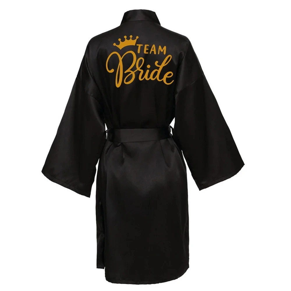 Women Team Bride Robe Wedding Gift Bathrobe Kimono Satin Robes Bridesmaid Bathrobe bride robes