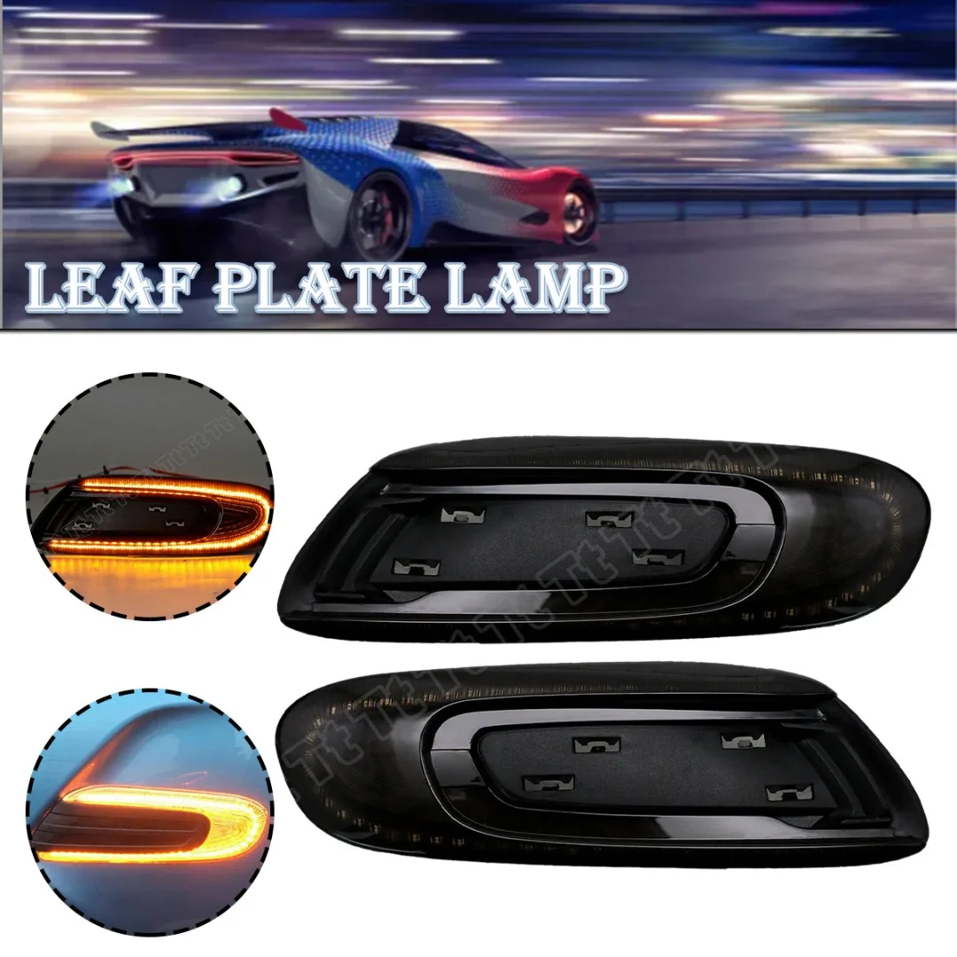 

2pc Smoked LED Fender Side Marker Light Amber ABS+PC+LED IP67 Signal Lamp For Mini Cooper F55 F56 F57 2014-up