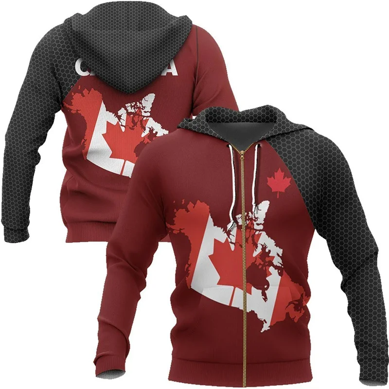 thumbnail image 1 of Sudadera con capucha con cremallera y estampado 3D de Maple Leaf Generation para hombre y mujer, estilo urbano, nueva ropa Y2k, 1 of 5