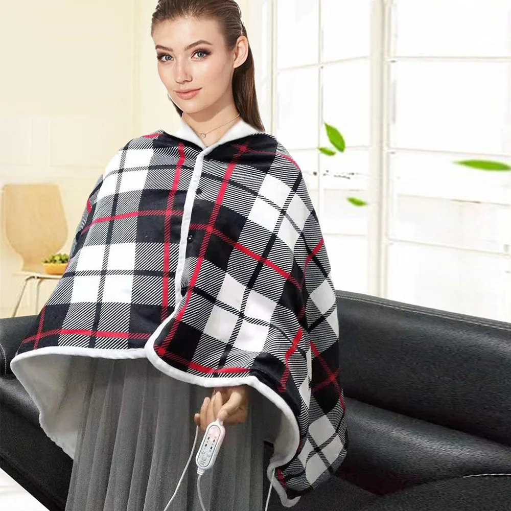 HeatedBlanketWrapPortableUSBPlugWarmShawlBlanketAdjustFlannel