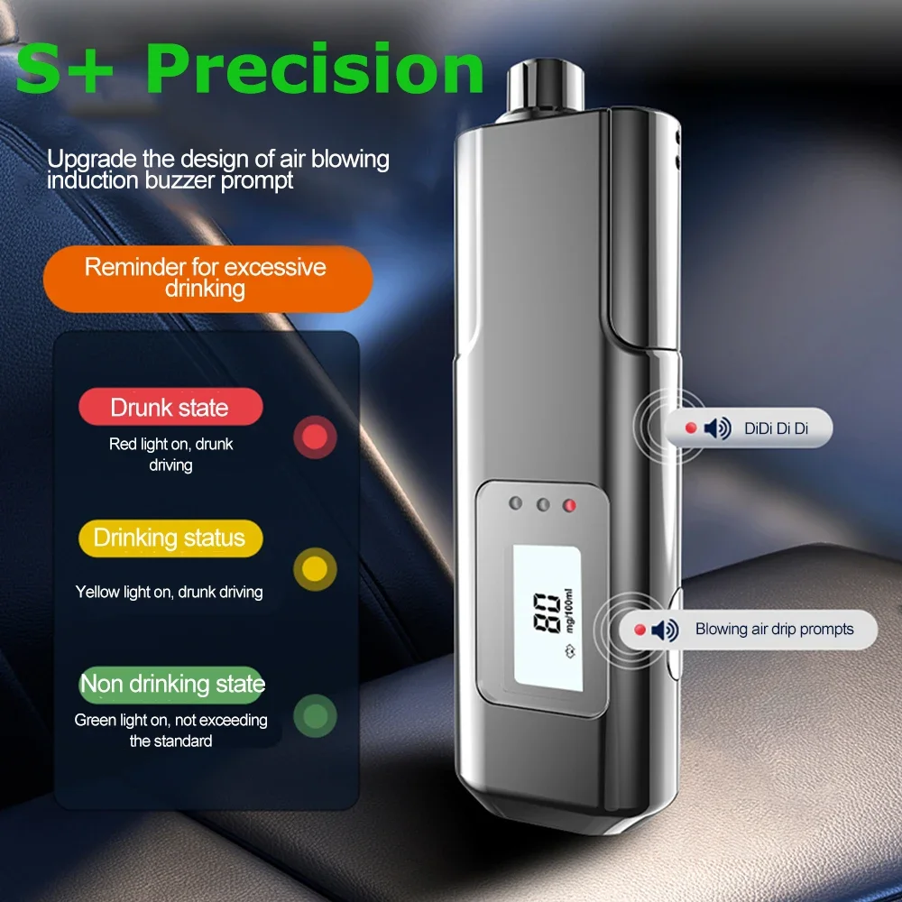 Éthylotest électronique Portable Rechargeable - Haute Précision écran LCD - Test Sans Contact Réutilisable