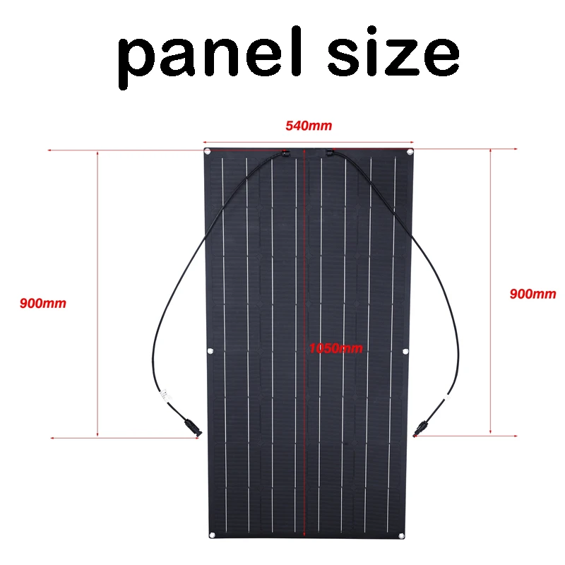 ETFE 유연한 태양 전지 패널 휴대용 태양 전지 에너지 충전기 DIY 커넥터, 스마트폰 충전 전원 시스템, 자동차 캠핑, 300W