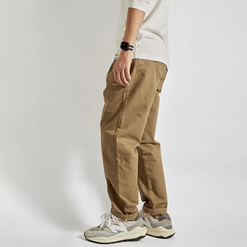 Simple CHINO straight cone overalls boys loose fashion brand street popular casual long pants INS 5
