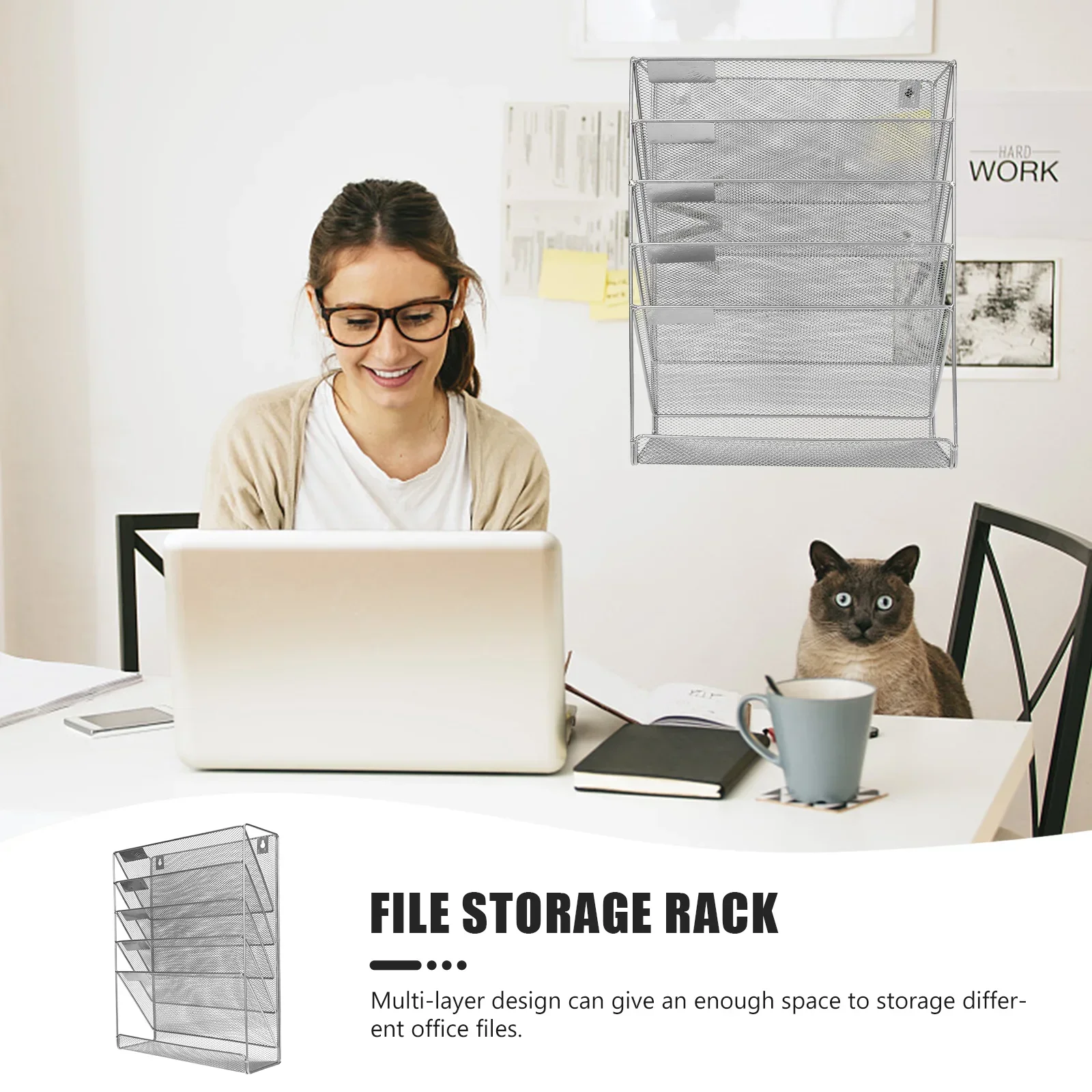 

Paper Mount Folder Letter Mail Vertical Document Bin Organizer Metal Magazine Sorter File Office Mesh Holder Hanging Rack Wall