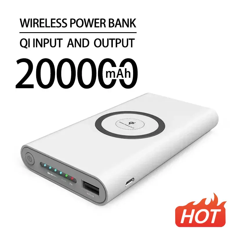 200000mAh Power Bank UltraLarge Capacity Mobile Power Supply Wireless